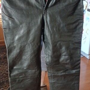 Men's Black Leather Pants